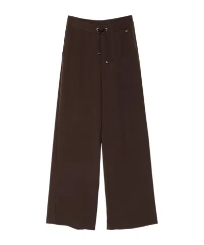 Herno Drawstring Wide-leg Casual Pants In Brown
