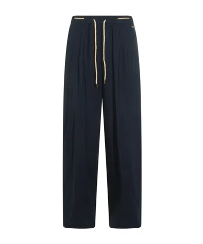 Herno Drawstring Wide-leg Pants In Blue