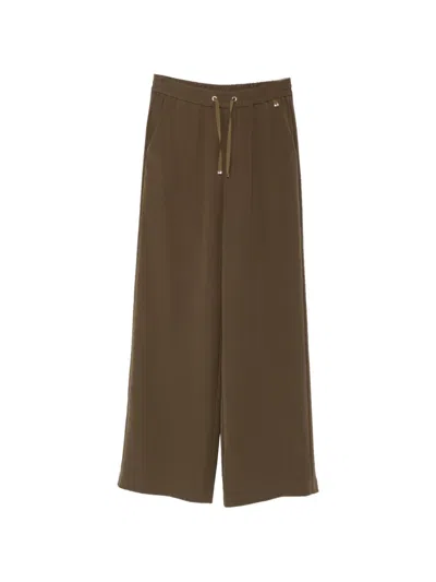 Herno Drawstring Wide-leg Trousers In Brown