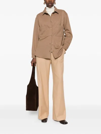 Herno Drawstring Wide-leg Trousers In Brown