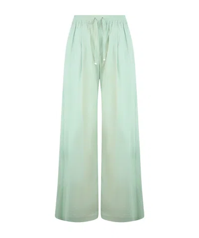 Herno Drawstring Wide-leg Trousers In Green