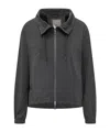 Herno Drawstring Zip Hooded Jacket In Gray