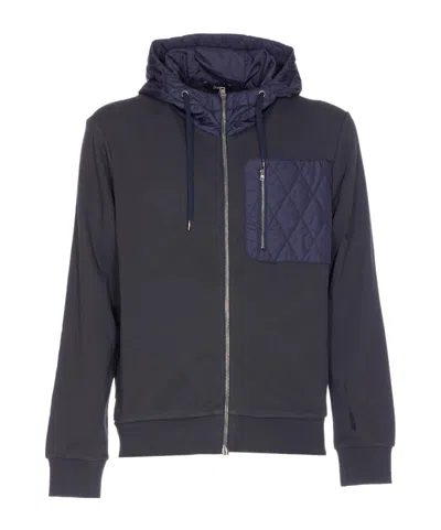 Herno Drawstring Zip-up Hoodie In Black