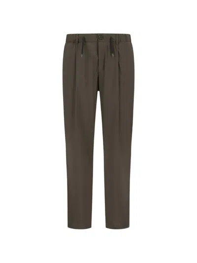 Herno Drawstring-detail Elasticated-waist Trousers In Brown