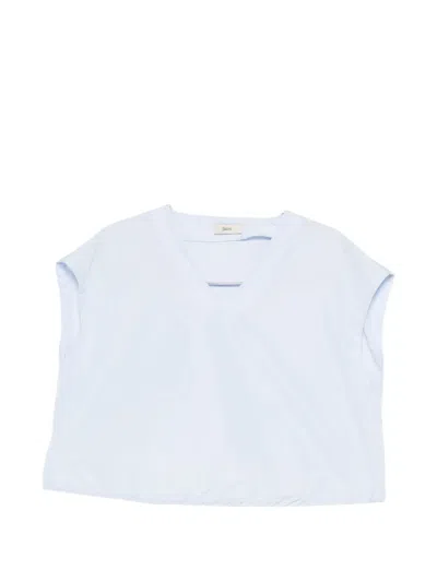 Herno Polyester Drawstring-hem V-neck Top In Multi