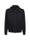 Herno Drawstring-hood Zip-up Jacket In Blue