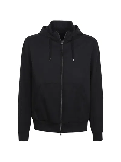 Herno Drawstring-hood Zip-up Jacket In Blue