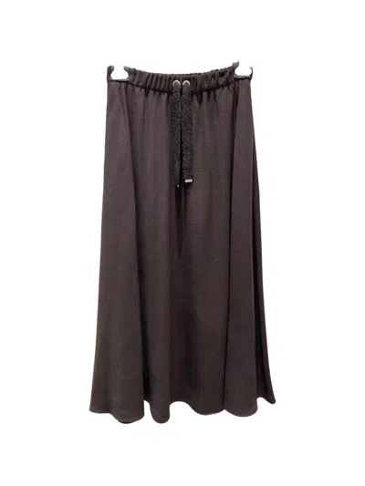 Herno Drawstring-waist Maxi Skirt In Brown