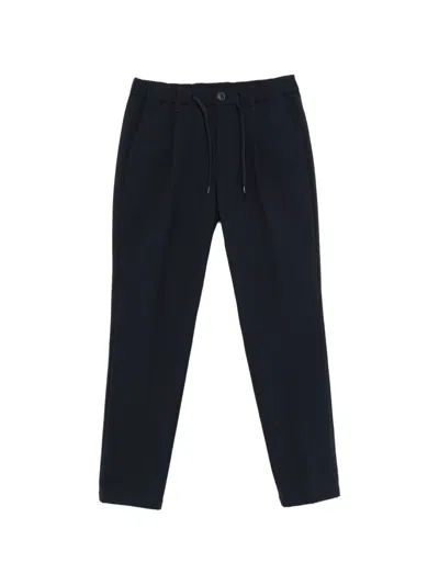 Herno Drawstring-waist Pleated Tailored Trousers In Black