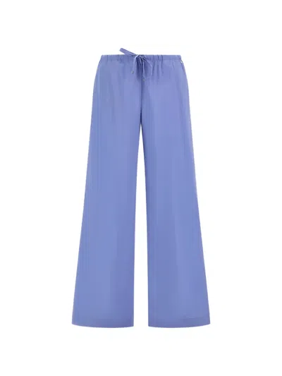 Herno Drawstring-waist Poplin Trousers In Blue