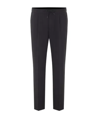 Herno Drawstring-waist Straight-leg Trousers In Black