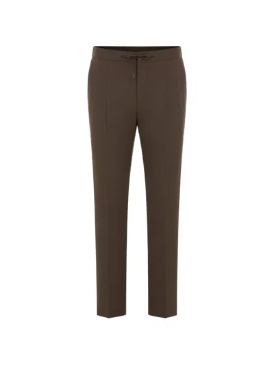 Herno Drawstring-waist Straight-leg Trousers In Brown
