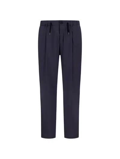 Herno Drawstring-waist Tapered Trousers In Blue