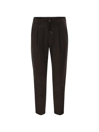 Herno Drawstring-waist Tapered Trousers In Purple
