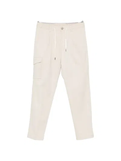 Herno Drawstring-waistband Cargo-pocket Trousers In White