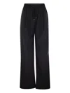 Herno Wide Leg High Waist Satin Trousers For Women In Black