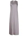 Herno Glossy Satin Midi Dress With Clean-cut Silhouette