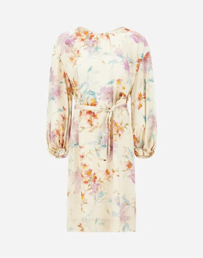 Herno Dress In Floral Print In Multi