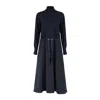 Herno Dress In Light Wool G.14 Blue Navy In Blue