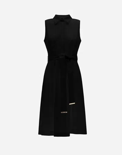 Herno Dress In Structured Nylon In Black