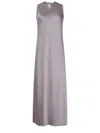 Herno Satin Sleeveless Midi Dress In Gray