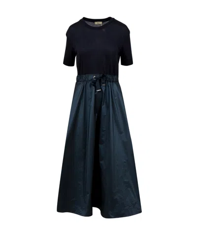 Herno Navy Blue Cotton Dress