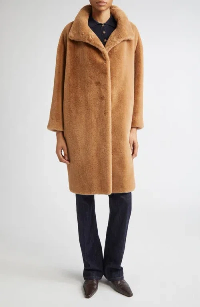 HERNO HERNO DROPPED SHOULDER FAUX FUR COAT