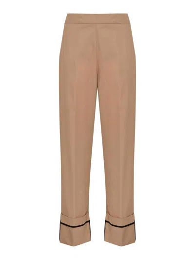 Herno Drop-proof Cotton Gabardine Trousers In Nude