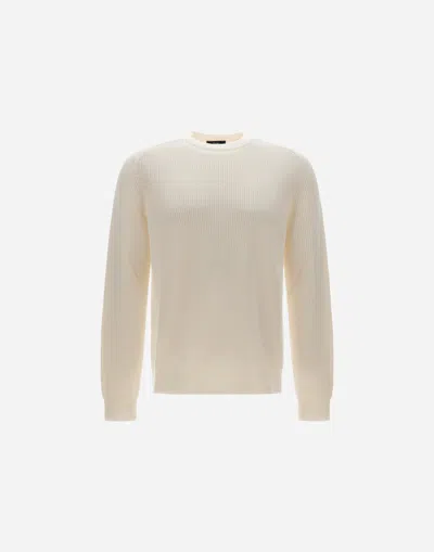 Herno Dry Cotton Knit Sweater In Natural
