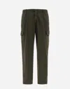 Herno Dyed Cotton Stretch Trousers In Light Military