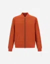 Herno Bomber Jacket In Easy Wool In Orange