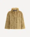 Herno Cape In Curly Alternative Fur In Sand
