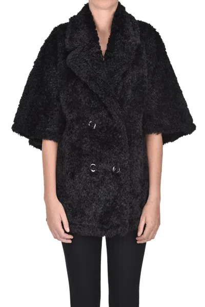 Herno Eco-fur Coat In Black