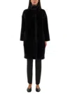 Herno Eco Fur Coat In Black