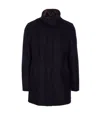 Herno Collar Shearling Removable Pockets Lateral Sleeves Long In Blue