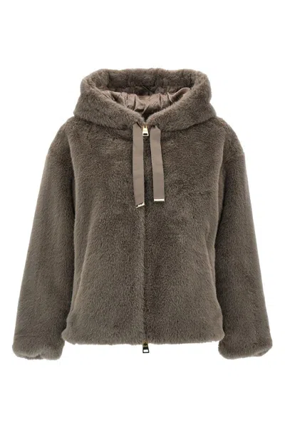 Herno Eco Fur Hooded In Grey
