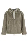 Herno Eco Fur Hooded In Gray