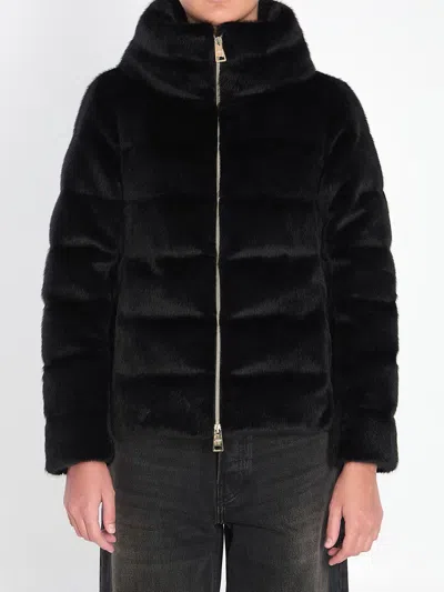Herno Eco-fur Jacket In Black