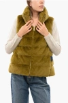 Herno Eco-fur Vest With Quilted Lining In Green