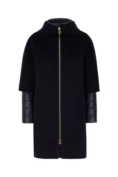 Herno Eco Wool Coat In Blue