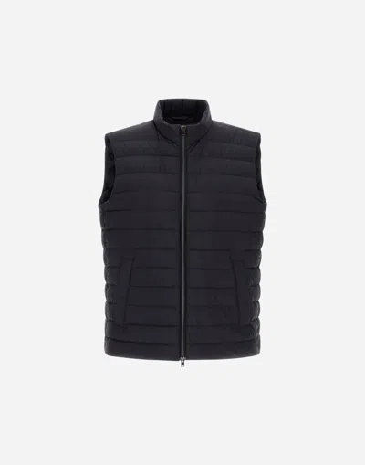 Herno Ecoage And Monogram Gilet In Blu Navy