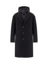 Herno Coat In New Velour And Ecoage In Nero