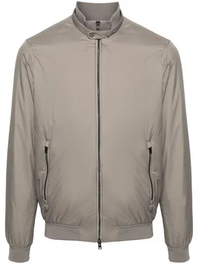 HERNO ECOAGE BAND-COLLAR BOMBER JACKET