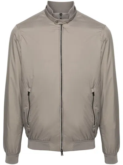 HERNO ECOAGE BAND-COLLAR BOMBER JACKET