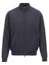 Herno Jacket High Collar Side Zip Pockets In Blue