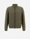 Herno Ecoage Bomber Jacket In Green/beige