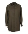 Herno Hooded Longline Jacket Adjustable Cuffs In Green