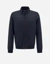 Herno Ecoage Bomber Jacket With Band Collar In New Blue