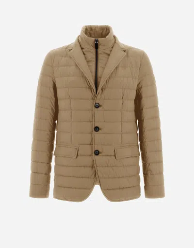 Herno Ecoage Blazer With Bib In Sand