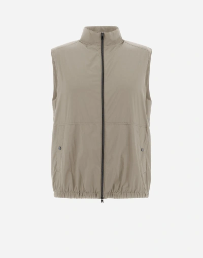 Herno Ecoage Sleeveless Jacket In Light Taupe
